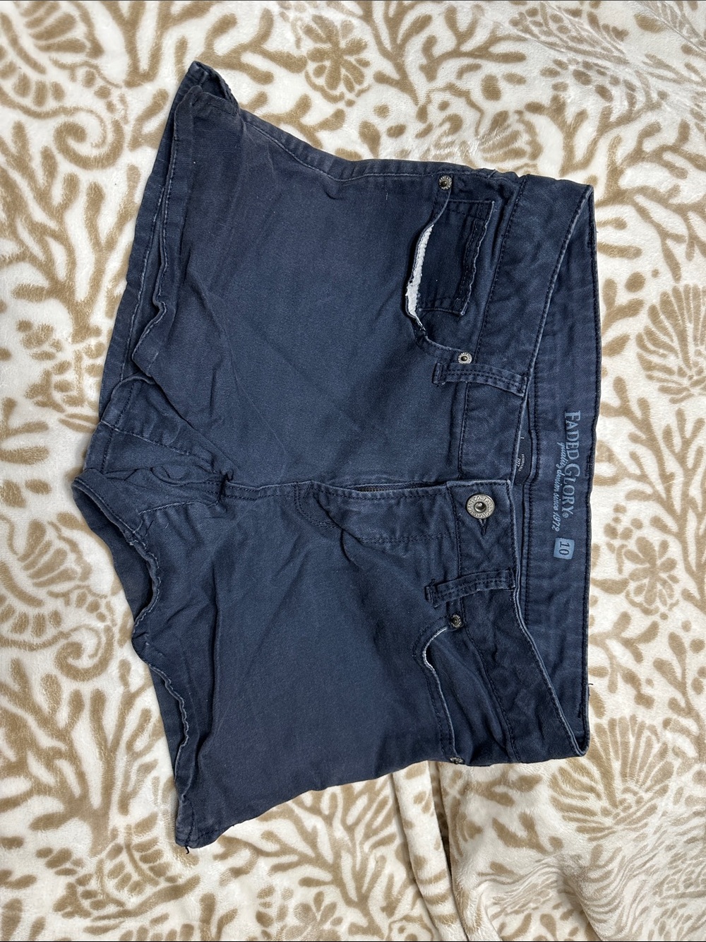 Faded Glory Navy Cotton Blend Women’s Jean Shorts